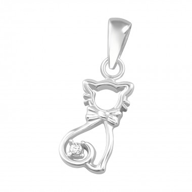 Cat - 925 Sterling Silver Pendants with CZ SD36854