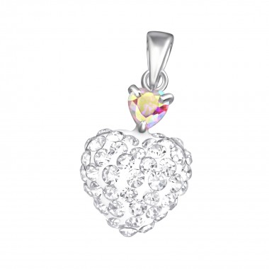 Doulble Heart - 925 Sterling Silver Pendants with CZ SD37101