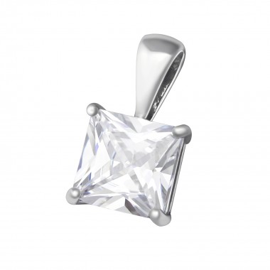 Square - 925 Sterling Silver Pendants with CZ SD38058