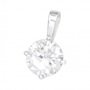 Round - 925 Sterling Silver Pendants with CZ SD41031