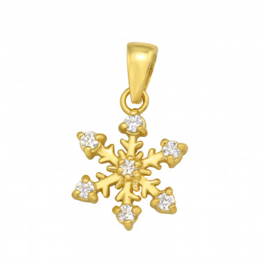 Snowflake - 925 Sterling Silver Pendants with CZ SD42099