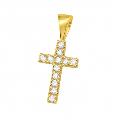 Cross - 925 Sterling Silver Pendants with CZ SD42100