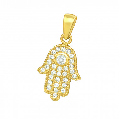 Hamsa - 925 Sterling Silver Pendants with CZ SD42102