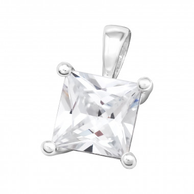 Square - 925 Sterling Silver Pendants with CZ SD42180