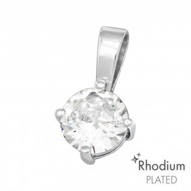 Round - 925 Sterling Silver Pendants with CZ SD43058