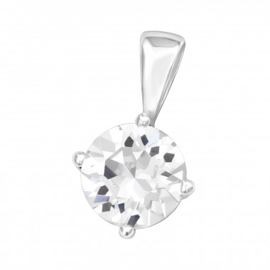 Round 6mm - 925 Sterling Silver Pendants with CZ SD43801