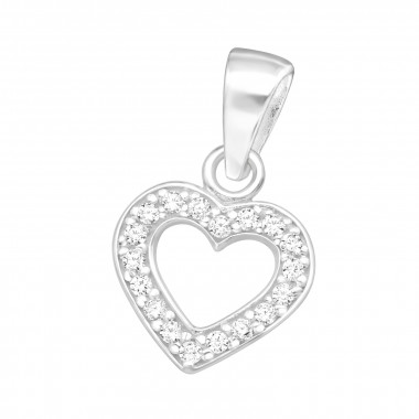 Heart - 925 Sterling Silver Pendants with CZ SD44355