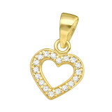 Heart - 925 Sterling Silver Pendants with CZ SD44356