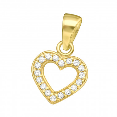 Heart - 925 Sterling Silver Pendants with CZ SD44356