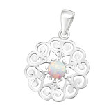 Flower - 925 Sterling Silver Pendants with CZ SD44361