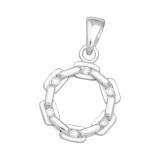 Circle - 925 Sterling Silver Pendants with CZ SD44371