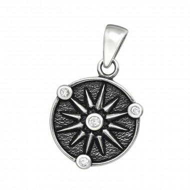 Sun - 925 Sterling Silver Pendants with CZ SD44376