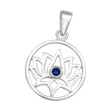 Lotus - 925 Sterling Silver Pendants with CZ SD44377