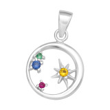 Moon And Star - 925 Sterling Silver Pendants with CZ SD44379