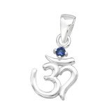Om Symbol - 925 Sterling Silver Pendants with CZ SD44486