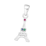 Eiffel Tower - 925 Sterling Silver Pendants with CZ SD44492