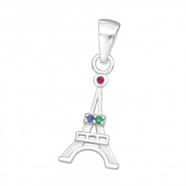 Eiffel Tower - 925 Sterling Silver Pendants with CZ SD44492