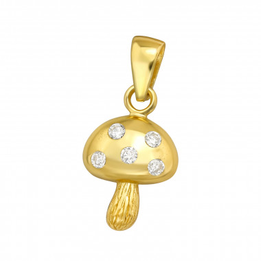 Mushroom - 925 Sterling Silver Pendants with CZ SD44501