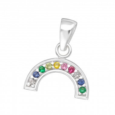 Semicircle - 925 Sterling Silver Pendants with CZ SD44510