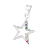 Star - 925 Sterling Silver Pendants with CZ SD44522