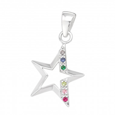 Star - 925 Sterling Silver Pendants with CZ SD44522