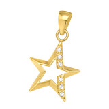Star - 925 Sterling Silver Pendants with CZ SD44525