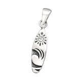 Surfboard Beach - 925 Sterling Silver Pendants with CZ SD44528