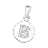 Letter B - 925 Sterling Silver Pendants with CZ SD46498