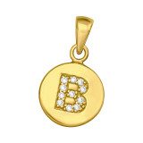 Letter B - 925 Sterling Silver Pendants with CZ SD46499