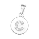 Letter C - 925 Sterling Silver Pendants with CZ SD46500