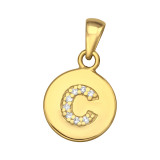 Letter C - 925 Sterling Silver Pendants with CZ SD46501