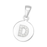 Letter D - 925 Sterling Silver Pendants with CZ SD46502
