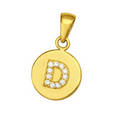 Letter D - 925 Sterling Silver Pendants with CZ SD46503