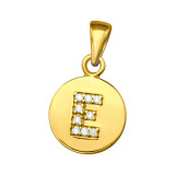 Letter E - 925 Sterling Silver Pendants with CZ SD46505
