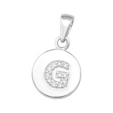 Letter G - 925 Sterling Silver Pendants with CZ SD46508