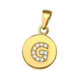 Letter G - 925 Sterling Silver Pendants with CZ SD46509