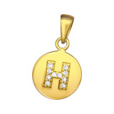 Letter H - 925 Sterling Silver Pendants with CZ SD46511