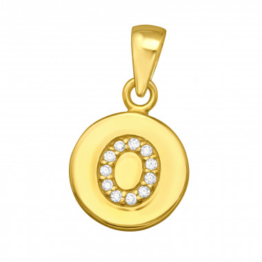 Letter O - 925 Sterling Silver Pendants with CZ SD46525