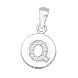 Letter Q - 925 Sterling Silver Pendants with CZ SD46528