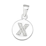 Letter X - 925 Sterling Silver Pendants with CZ SD46542