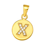 Letter X - 925 Sterling Silver Pendants with CZ SD46543