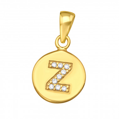 Letter Z - 925 Sterling Silver Pendants with CZ SD46547