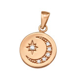 Moon And Star - 925 Sterling Silver Pendants with CZ SD47031