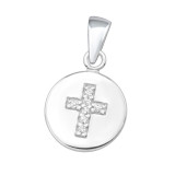 Cross - 925 Sterling Silver Pendants with CZ SD47346