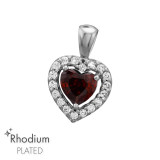 9mm Heart - 925 Sterling Silver Pendants with CZ SD51248