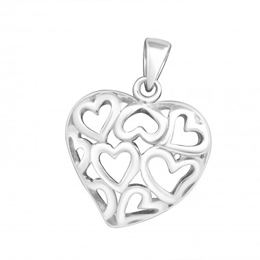Hearted heart - 925 Sterling Silver Simple Pendants SD1569