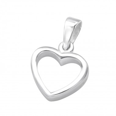 Empty heart - 925 Sterling Silver Simple Pendants SD2747