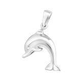 3d dolphin - 925 Sterling Silver Simple Pendants SD2798
