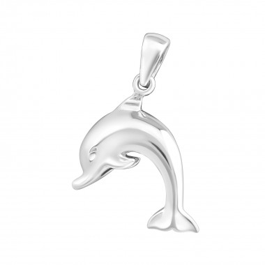 3d dolphin - 925 Sterling Silver Simple Pendants SD2798