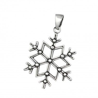 Snowflake - 925 Sterling Silver Simple Pendants SD34861